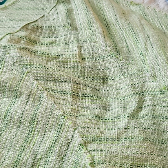 GRACE ELEMENTS SKIRT SZ 2P GREEN/WHITE TWO LAYER PANEL   BIAS STRIPE FLORAL - Picture 9 of 9
